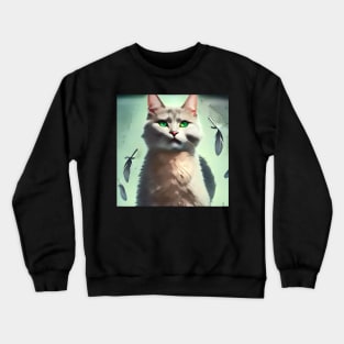 Cool Cat with piercing blue eyes Crewneck Sweatshirt